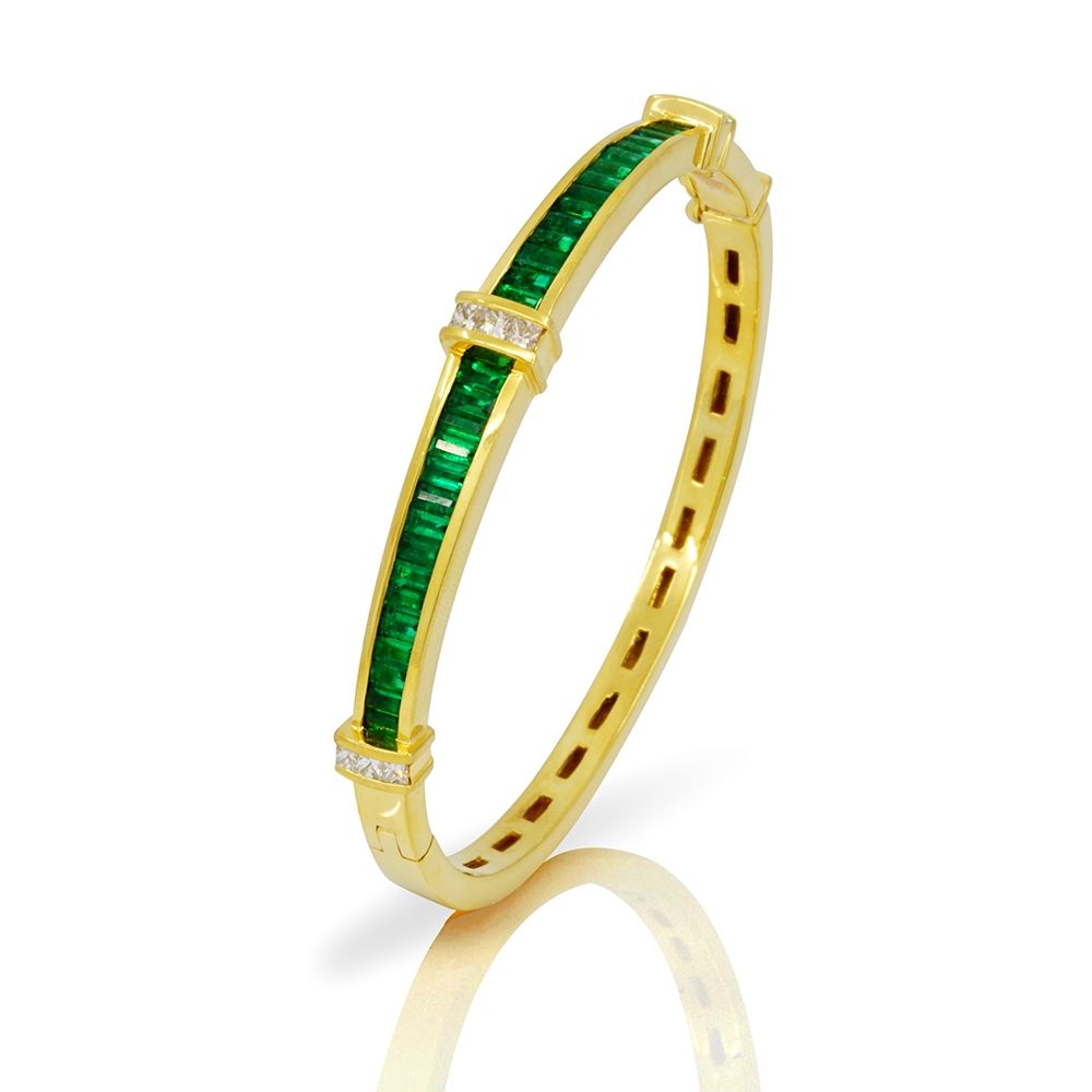 Emerald Green Crystal Bracelet - Irish Green Bracelet… - Gem