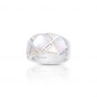 White Mother Of Pearl Echelon Ring