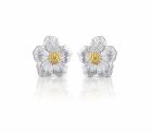 Sterling Silver And 18K Yellow Gold Overlay Small Buccellati Gardenia Blossom Earrings