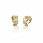 18K Yellow Gold and Diamond Buccellati Macri Hoop Earrings