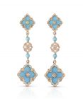Opera Coloured Stones -  Pendant Earrings 3 motifs with Turquoise
